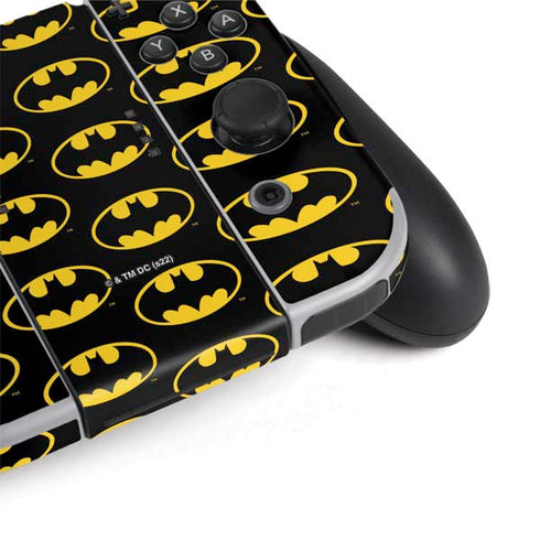 DC Comics Batman Logo Pattern Nintendo Switch OLED (2021) Skin